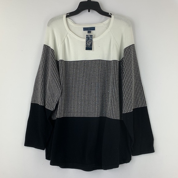 Plus Size Plus Size Colorblocked Curved Hem Sweater From  Macy's - Picture 2 of 6